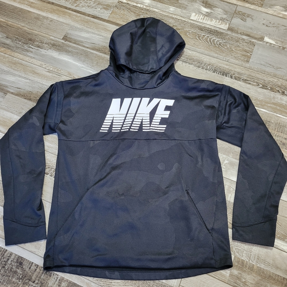 Boy's Nike Black Hooded Pullover Sweatshirt Size XL